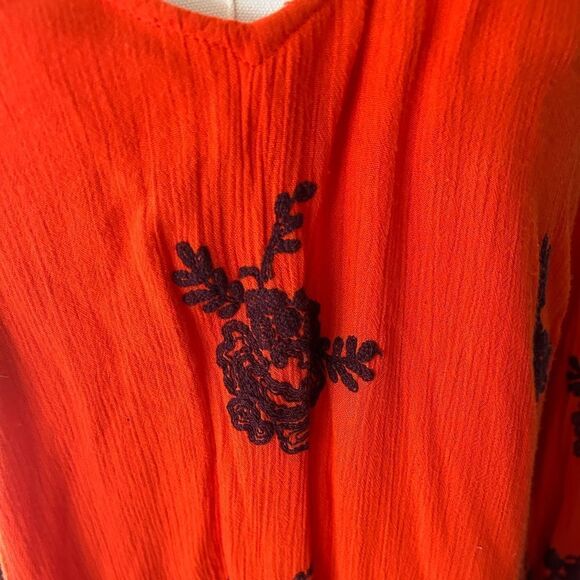 Free People Emma Mini Dress In Burnt Orange And Maroon - Picture 4 of 9